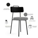 Ver imagem 4 de Kit 04 Cadeiras Para Cozinha Sala De Jantar Barcelona L02 Couríssimo Preto Pied Poule - Lyam Decor