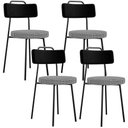 Ver imagem 1 de Kit 04 Cadeiras Para Cozinha Sala De Jantar Barcelona L02 Couríssimo Preto Pied Poule - Lyam Decor