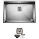 Ver imagem 1 de Cuba Quadrada Inox 304 Cozinha Pia Embutir Sobrepor Gourmet 65x45 Premium com Válvula