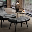 Ver imagem 2 de Puff Sher Corano Preto Pés Palito de Ferro - D'Rossi