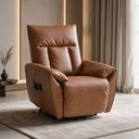 Ver imagem 4 de Poltrona Reclinável Elétrica com Elevação Lift Massagem e Aquecimento Velutti L07 Couríssimo Marrom