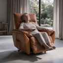 Ver imagem 3 de Poltrona Reclinável Elétrica com Elevação Lift Massagem e Aquecimento Velutti L07 Couríssimo Marrom