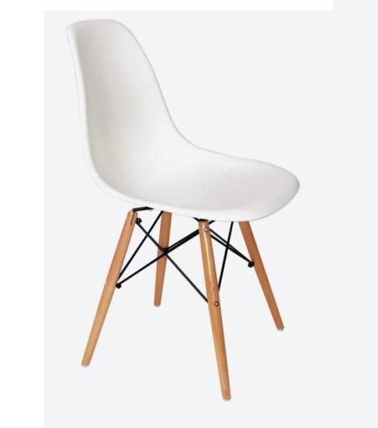 Cadeira Charles Eames Eiffel Wood Branca - 1