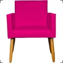 Ver imagem 3 de Poltrona Decorativa para Sala Recepção Consultório Nina Material Sintético Cores Pé Palito Castanho