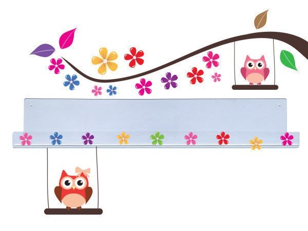Livreiro de Parede Infantil Árvore das Corujas - 3