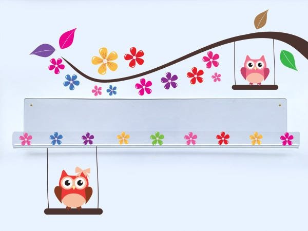 Livreiro de Parede Infantil Árvore das Corujas - 1