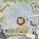Ver imagem 2 de Papel de parede safári animal infantil para quarto de bebê M² PP89