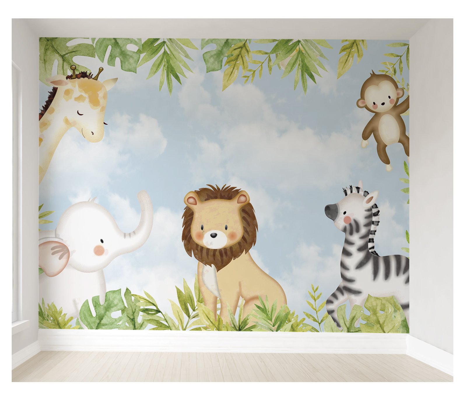 Papel de parede safári animal infantil para quarto de bebê M² PP89