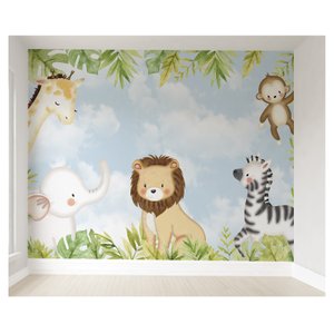 Papel de parede safári animal infantil para quarto de bebê M² PP89