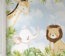 Ver imagem 3 de Papel de parede safári animal infantil para quarto de bebê M² PP89