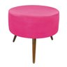 Puff Decorativo Sofia Redondo Suede Rosa Barbie - 1