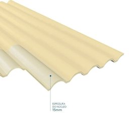 Kit 15 Telhas Sanduiche Ondulada sem Forro 244cm X 100cm X 1,5cm com Isolamento Térmico em Pir - Kingspan - 3