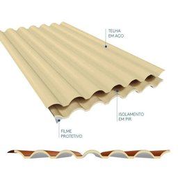 Kit 15 Telhas Sanduiche Ondulada sem Forro 244cm X 100cm X 1,5cm com Isolamento Térmico em Pir - Kingspan - 4