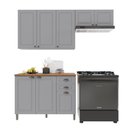 Ver imagem 2 de Armário de Cozinha Modulada Compacta Fidelitá Nara 100% MDF 3 Peças 200cm 8 Portas 2 Gavetas com