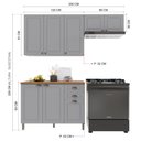 Ver imagem 4 de Armário de Cozinha Modulada Compacta Fidelitá Nara 100% MDF 3 Peças 200cm 8 Portas 2 Gavetas com