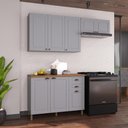 Ver imagem 1 de Armário de Cozinha Modulada Compacta Fidelitá Nara 100% MDF 3 Peças 200cm 8 Portas 2 Gavetas com