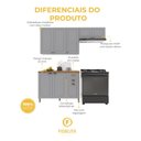 Ver imagem 5 de Armário de Cozinha Modulada Compacta Fidelitá Nara 100% MDF 3 Peças 200cm 8 Portas 2 Gavetas com