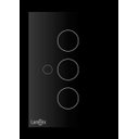 Ver imagem 1 de Interruptor Touch, espelho de acrílico, linha Glass, 3 botões - 4x2 Lumenx - Preto