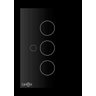 Interruptor Touch, espelho de acrílico, linha Glass, 3 botões - 4x2 Lumenx - Preto - 1
