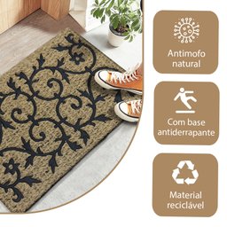 1 Tapete Porta Capacho Fibra Coco Antiderrapante 40x60 P2 - 3