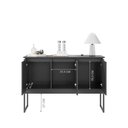 Ver imagem 4 de Buffet Bella Vista 3 Portas MDP 120cm Preto Onix 3 Compartimentos Casah