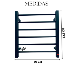 Toalheiro Térmico Concept Preto Fosco 220v - Fio Lado Direito - 4