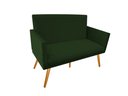 Ver imagem 2 de Namoradeira Nina Decorativa Suede Verde 2 Lugares Pés Madeira Ms Decor