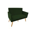 Ver imagem 2 de Namoradeira Nina Decorativa Suede Verde 2 Lugares Pés Madeira Ms Decor