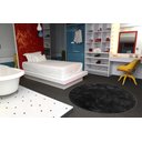 Ver imagem 2 de Tapete Redondo 0,80cm Quarto Sala Escritório Pelo Macio.:preto
