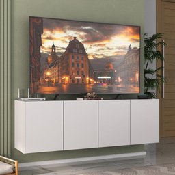 Rack para Tv até 50 Polegadas com 4 Portas Suspenso Multimóveis Mp1070 Branco - 1
