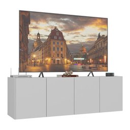 Rack para Tv até 50 Polegadas com 4 Portas Suspenso Multimóveis Mp1070 Branco - 2