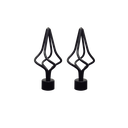 Ver imagem 1 de Par Ponteira Para Cortina Chama Alumínio Grossa 28mm Preto Fosco Bella Arte