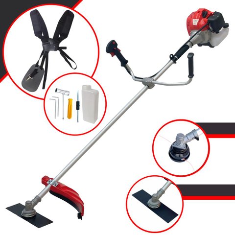 Roçadeira Cortador de Grama Anmax Cg520p Tb 2t 52cc 2,2hp com Faca 2 Pontas e Carretel
