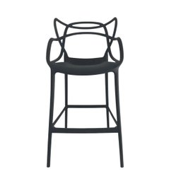 Conjunto 2 Banqueta Allegra Alta Master Preta Polipropileno - 5