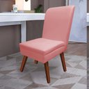 Ver imagem 4 de Kit 02 Cadeira Ana Pé Trapézio Suede Rose E Corino Marrom