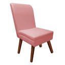 Ver imagem 3 de Kit 02 Cadeira Ana Pé Trapézio Suede Rose E Corino Marrom