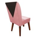Ver imagem 2 de Kit 02 Cadeira Ana Pé Trapézio Suede Rose E Corino Marrom