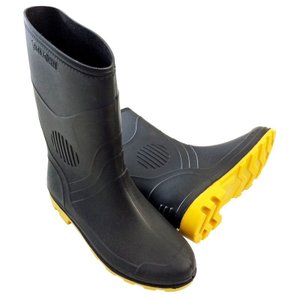 Bota Galocha Borracha Impermeável Longo Preto / Amarelo ca.42149 - 45