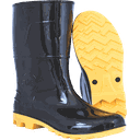 Ver imagem 3 de Bota Galocha Borracha Impermeável Longo Preto / Amarelo ca.42149 - 45