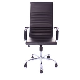 Kit 4 Cadeiras Presidente Charles Eames Esteirinha Couro Pu 11P Cor: Preto - 3