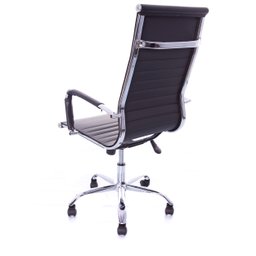 Kit 4 Cadeiras Presidente Charles Eames Esteirinha Couro Pu 11P Cor: Preto - 4