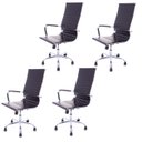 Ver imagem 1 de Kit 4 Cadeiras Presidente Charles Eames Esteirinha Couro Pu 11P Cor: Preto