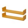 Kit 2 Prateleiras U 100 X 15cm Amarela Suporte Invisível - 2