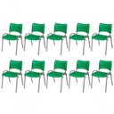 Ver imagem 1 de Cadeira Iso Base Cinza , Escritório Verde Kit 10 Un