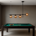 Ver imagem 4 de Lustre Pendente Preto Vidro Bola Esfera Âmbar Retrô Moderno Cozinha Ilha Sala Quarto Inl122