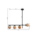 Ver imagem 5 de Lustre Pendente Preto Vidro Bola Esfera Âmbar Retrô Moderno Cozinha Ilha Sala Quarto Inl122