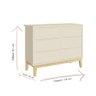 Cômoda Infantil 6 Gavetas Classic Areia Acetinado com Pés Natural - Reller - 3