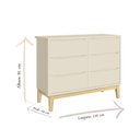 Ver imagem 3 de Cômoda Infantil 6 Gavetas Classic Areia Acetinado com Pés Natural - Reller