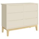 Ver imagem 1 de Cômoda Infantil 6 Gavetas Classic Areia Acetinado com Pés Natural - Reller