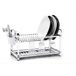 Escorredor em aço inox com porta talher 20 pratos - 2